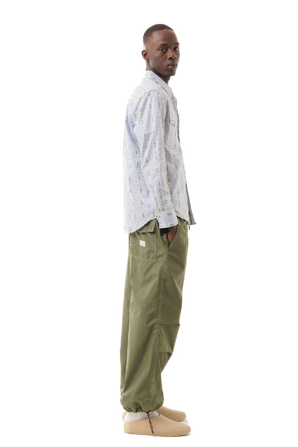 Lc23 Stripes&Flowers Western Shirt Blue