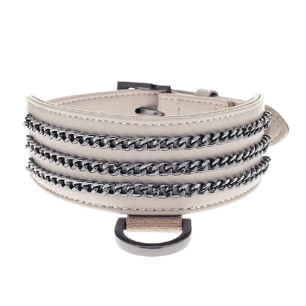 Le Dangerouge Big dog collar beige