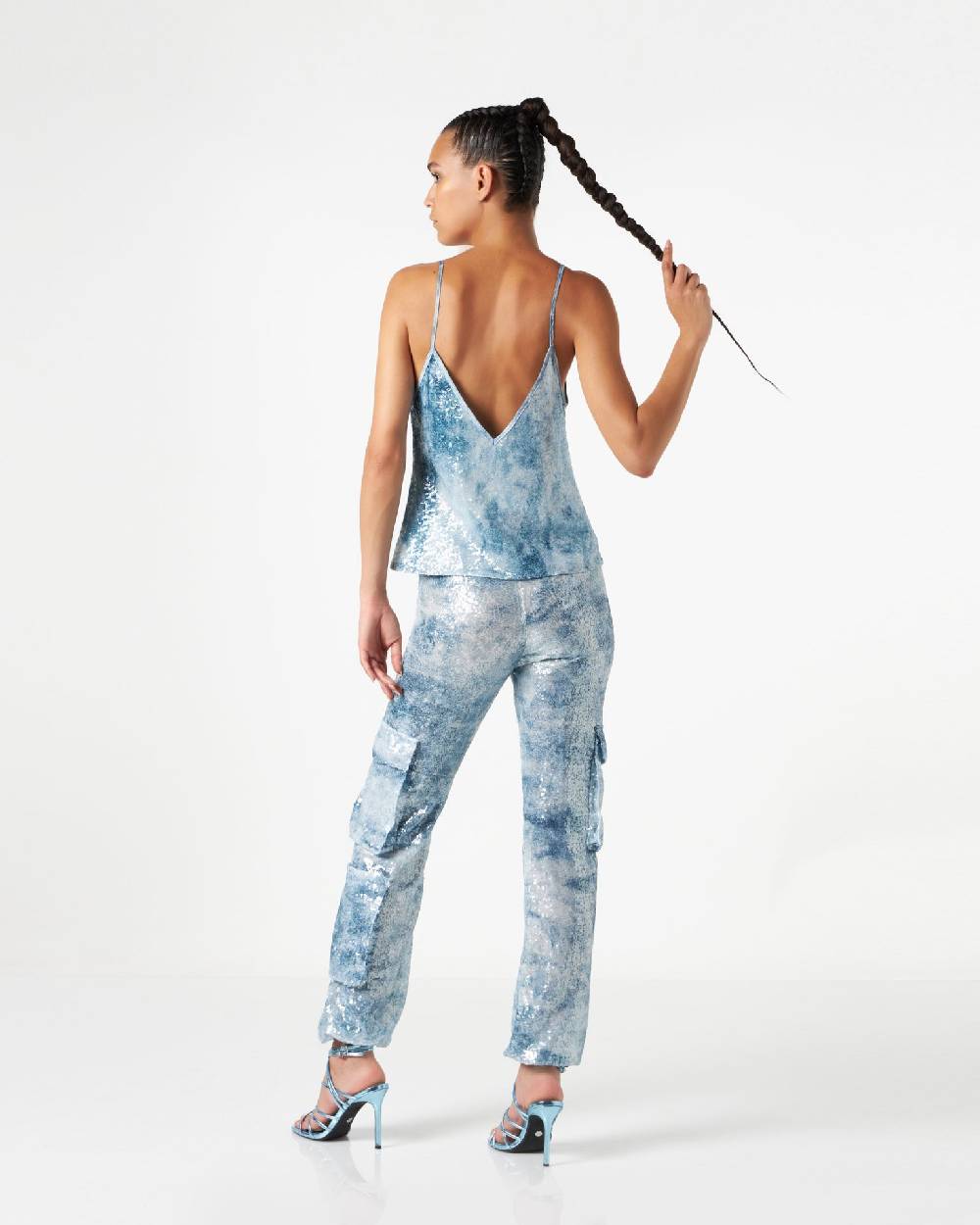 Le Twins Abano Paillettes Jeans Celeste