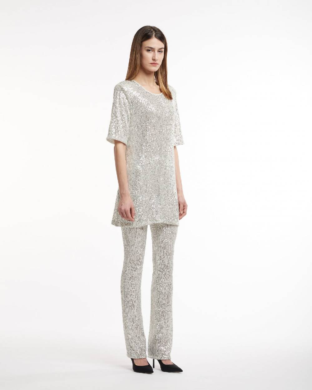 Le Twins Abito Clara – Paillettes Argento