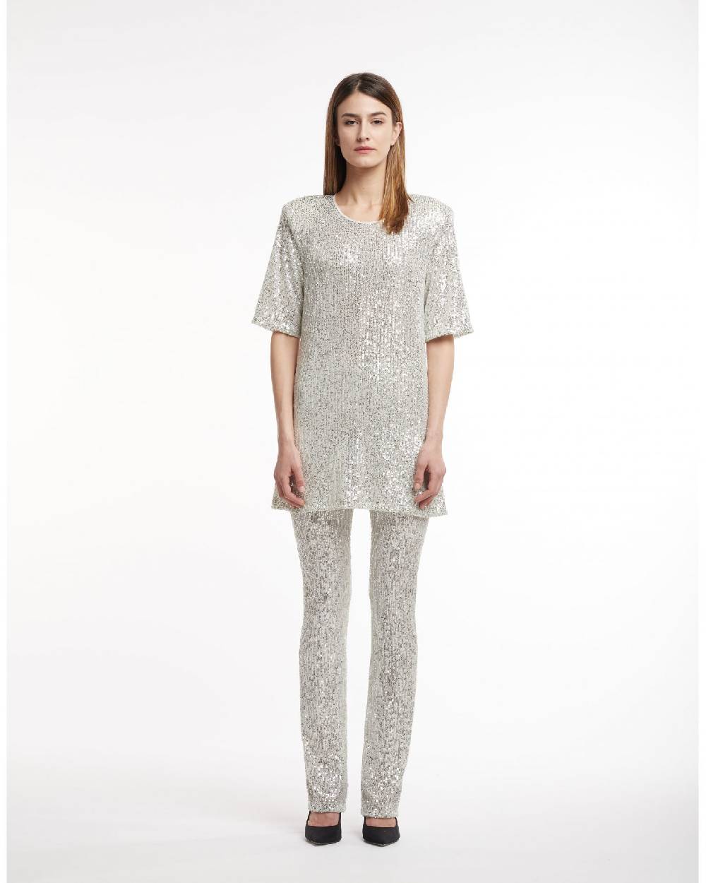 Le Twins Abito Clara – Paillettes Argento