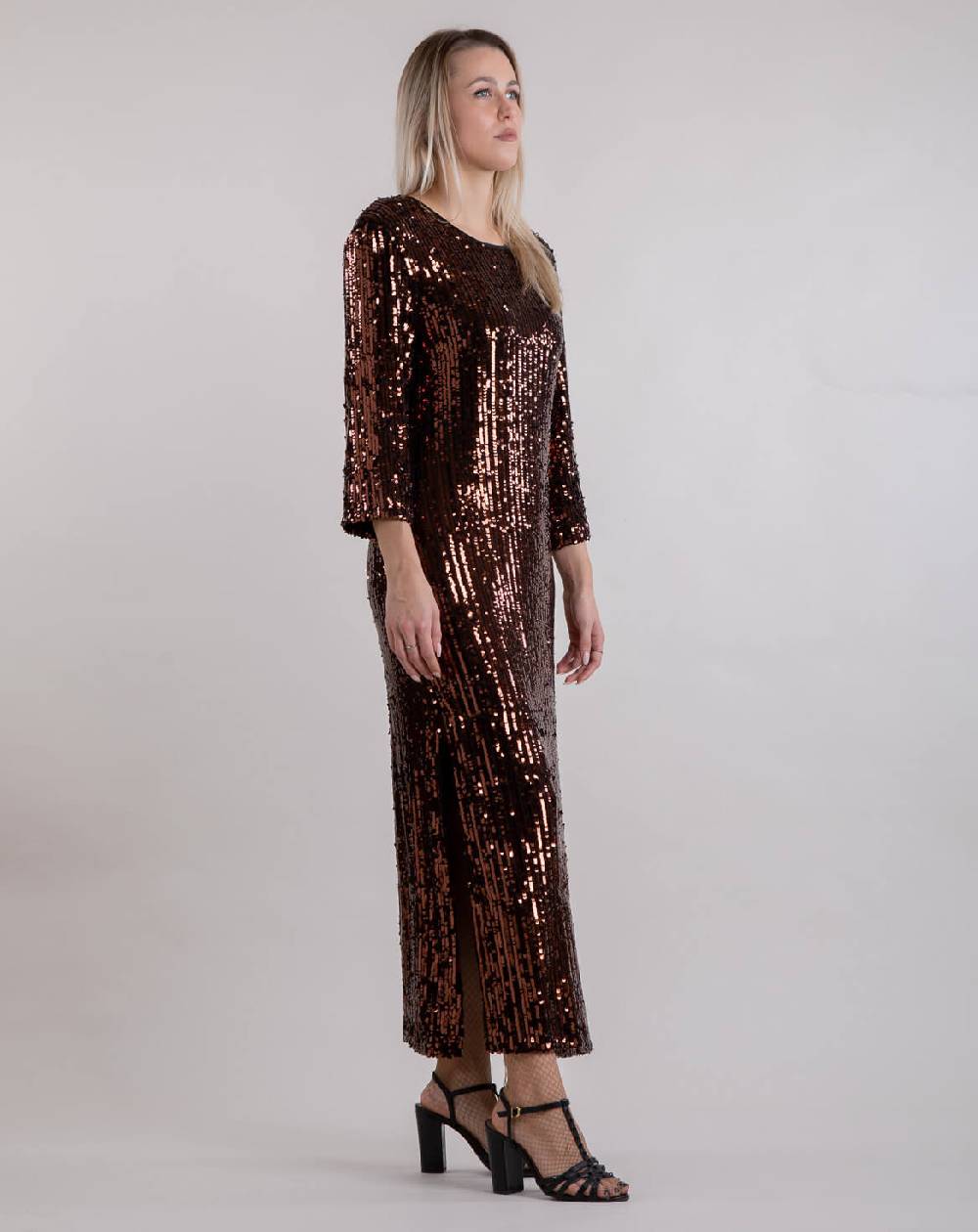 Le Twins Abito Michela – Paillettes Bronzo