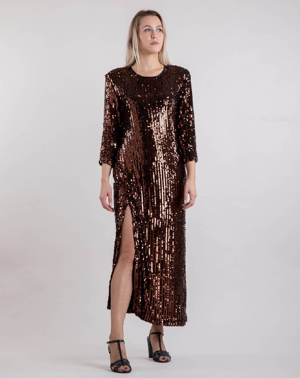 Le Twins Abito Michela – Paillettes Bronzo