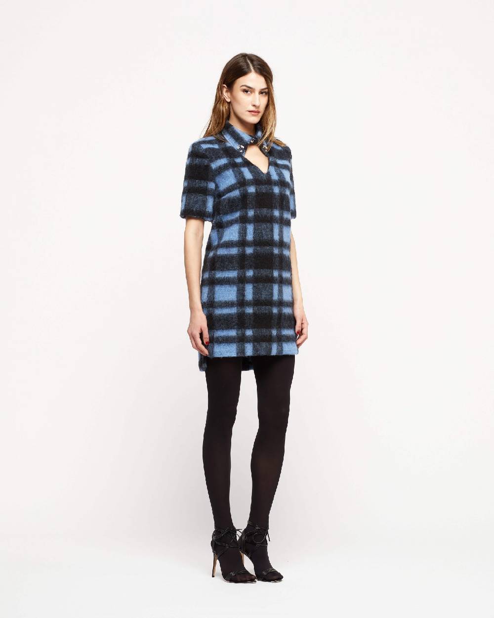 Le Twins Abito Parma – Quadri Celeste E Nero