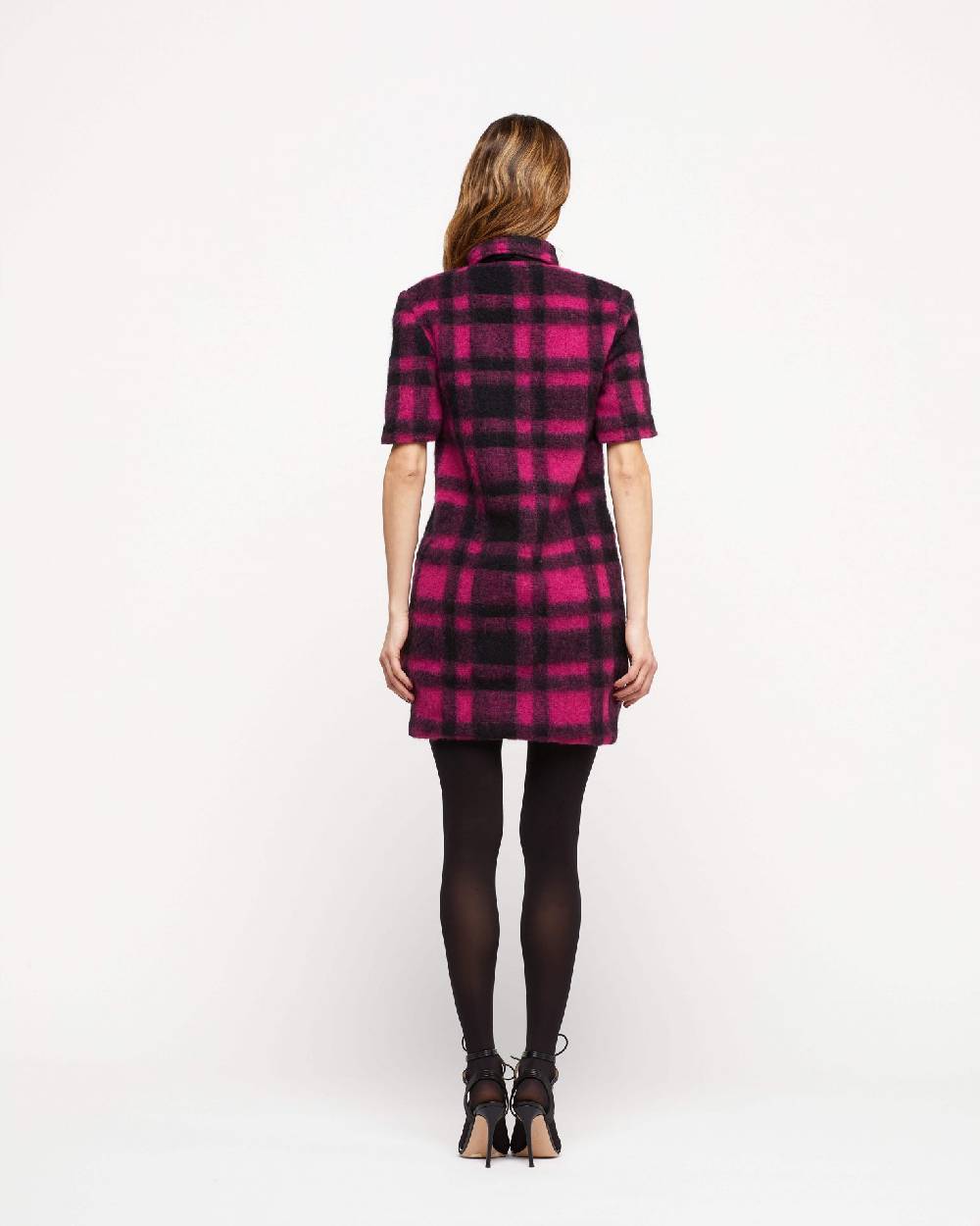 Le Twins Abito Parma – Quadri Fucsia E Nero