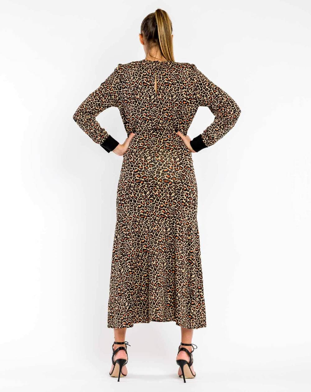 Le Twins Abito Rosio Animalier Arancio