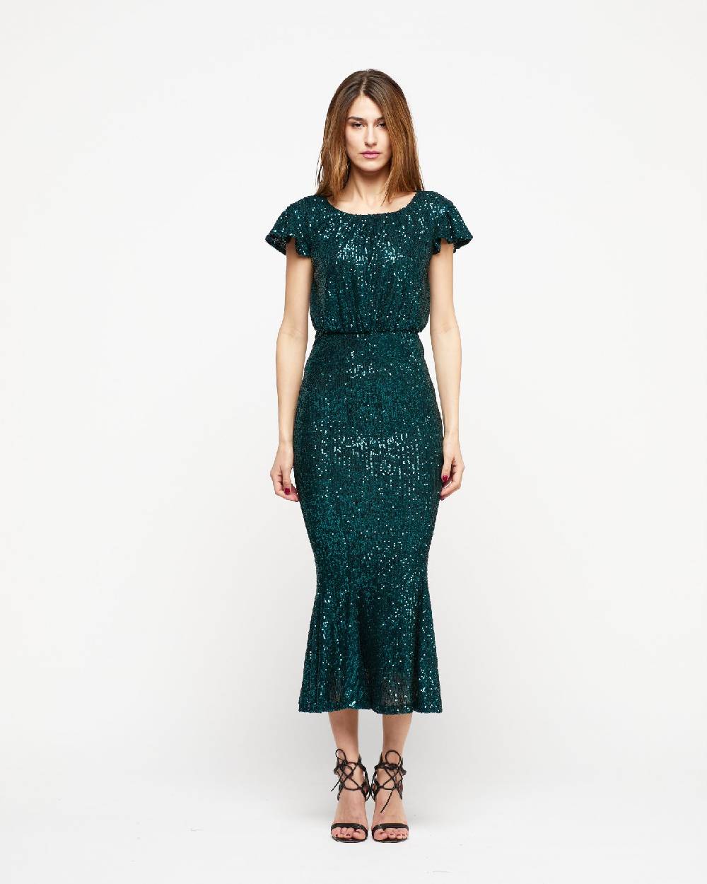 Le Twins Abito Sabrina – Paillettes Verde