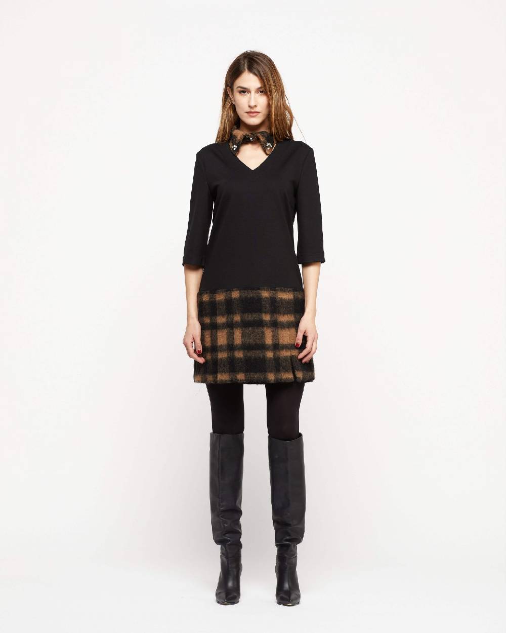 Le Twins Abito Torino – Quadri Marrone e Nero