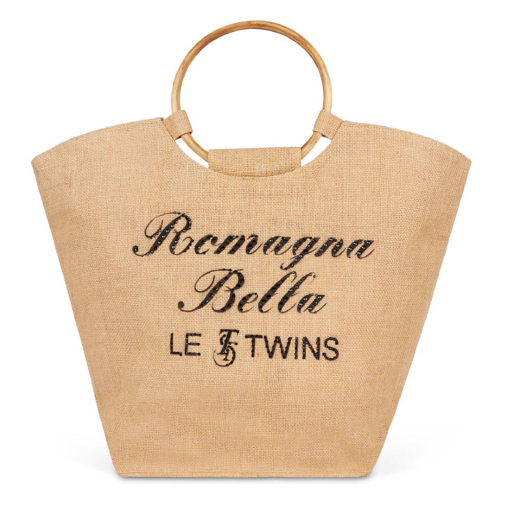 Le Twins Borsa Romagna Grande Scritta Nero