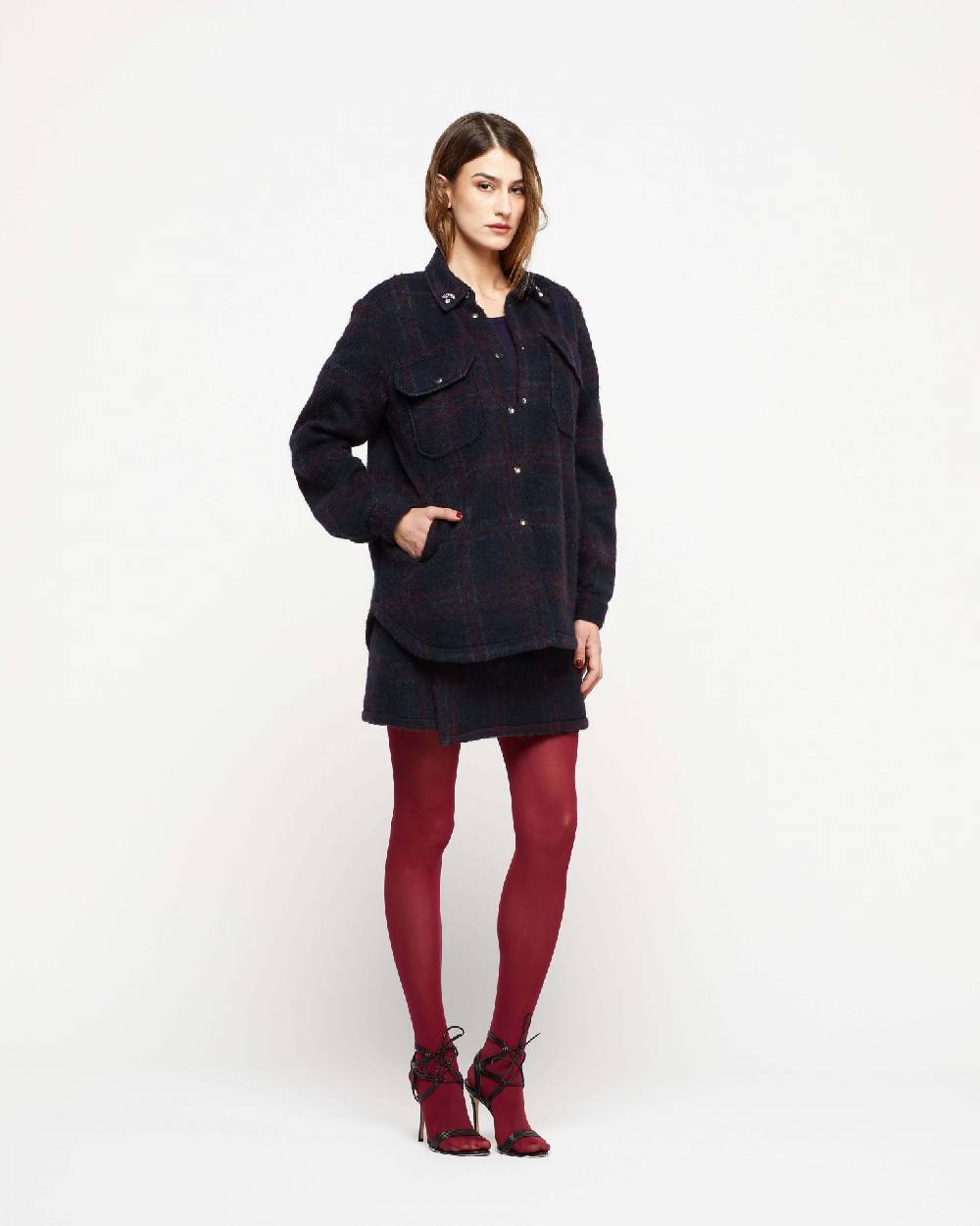 Le Twins Camicia Daniela – Blu Riga Bordeaux