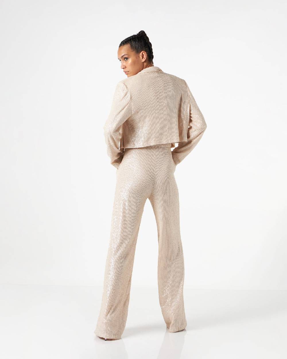 Le Twins Comacchio Corta Paillettes Opache Beige