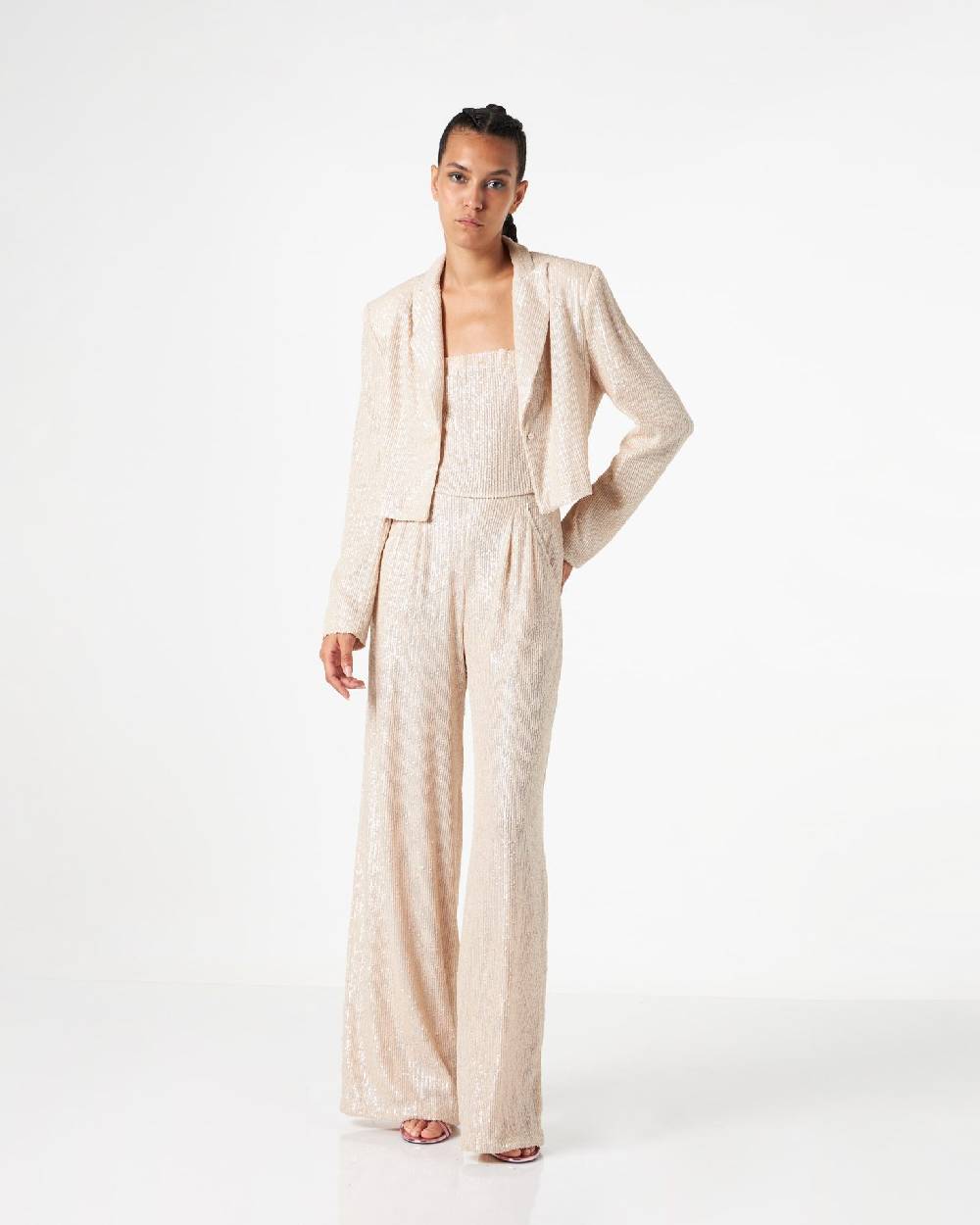 Le Twins Comacchio Corta Paillettes Opache Beige