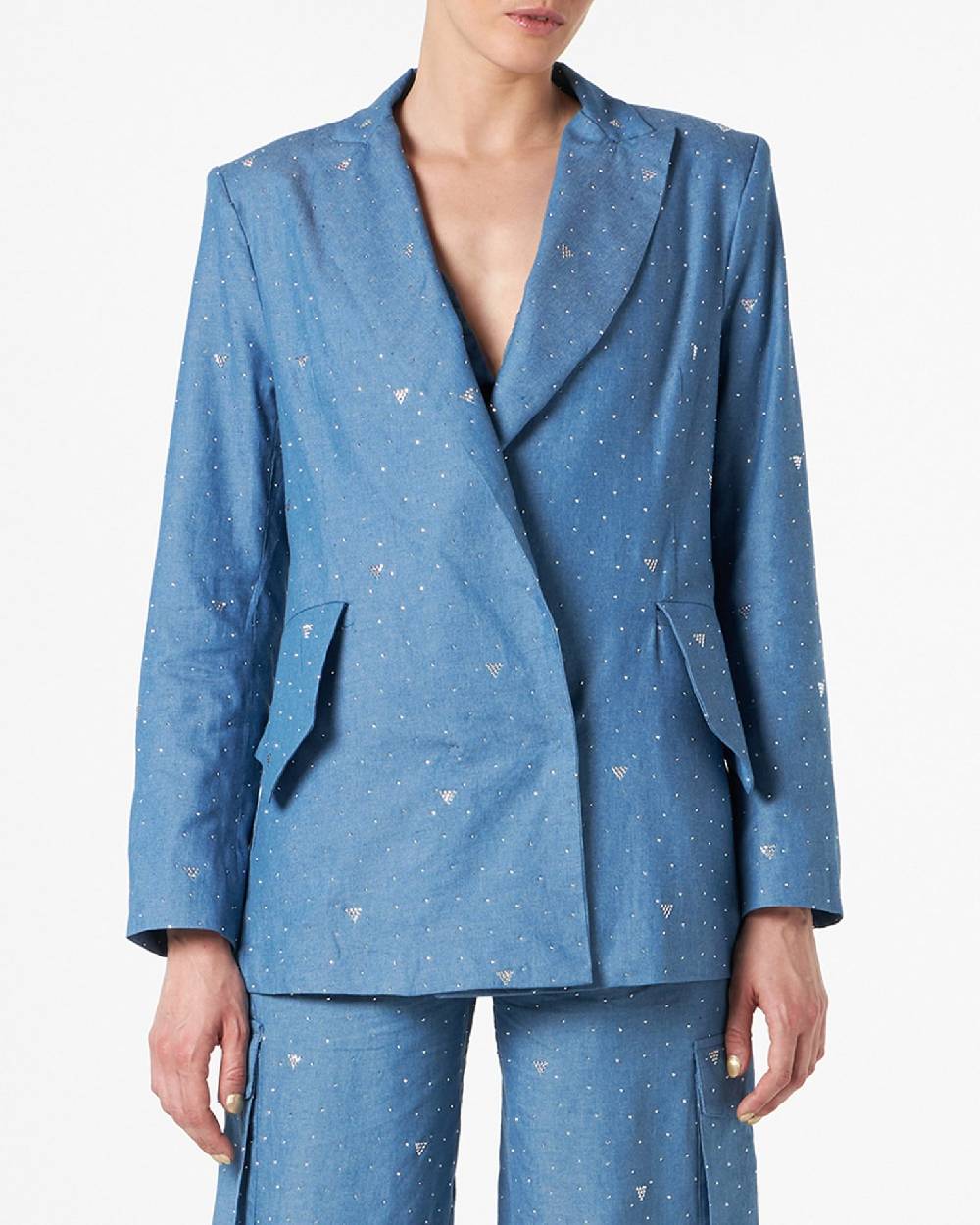 Le Twins Como Chambray Strass Celeste