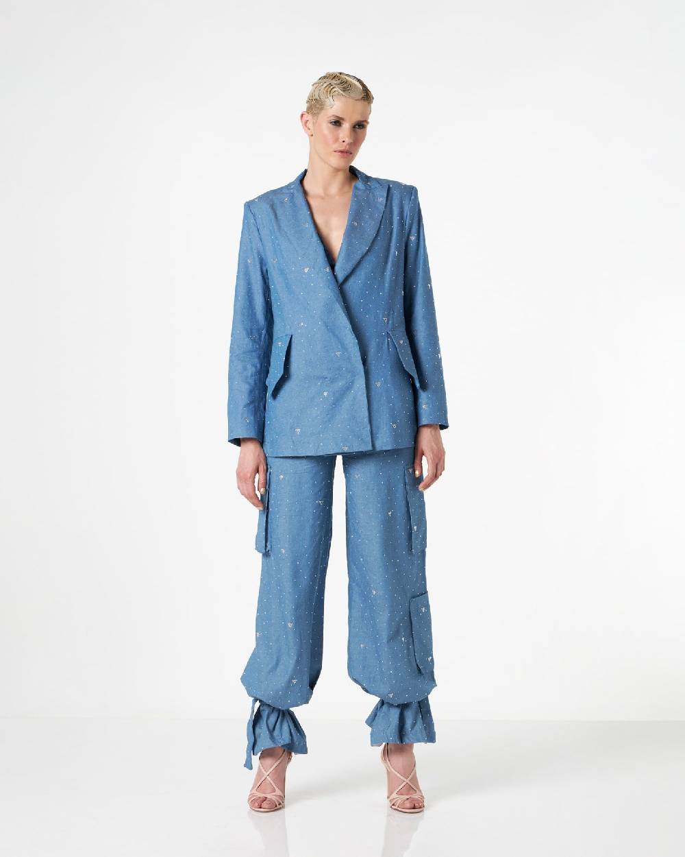 Le Twins Como Chambray Strass Celeste