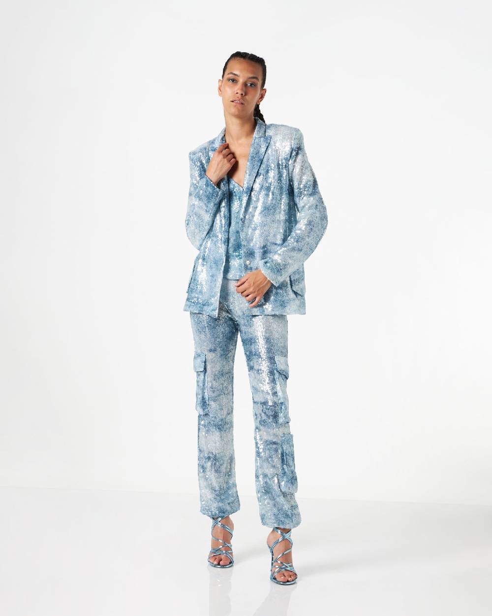 Le Twins Como Paillettes Jeans Celeste