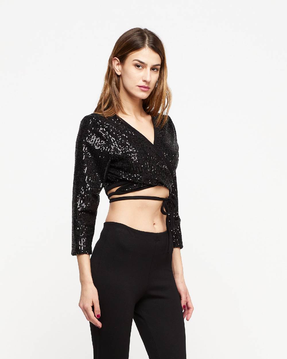 Le Twins Copri Spalla Lena – Paillettes Nero