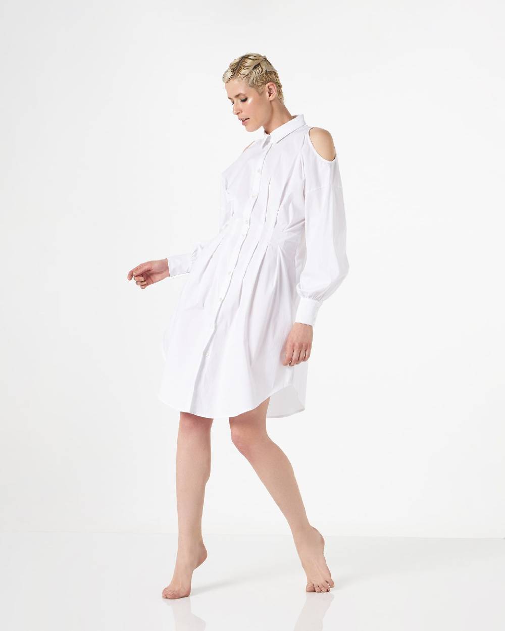 Le Twins Cristiana Corto Bianco Spalle Bucate