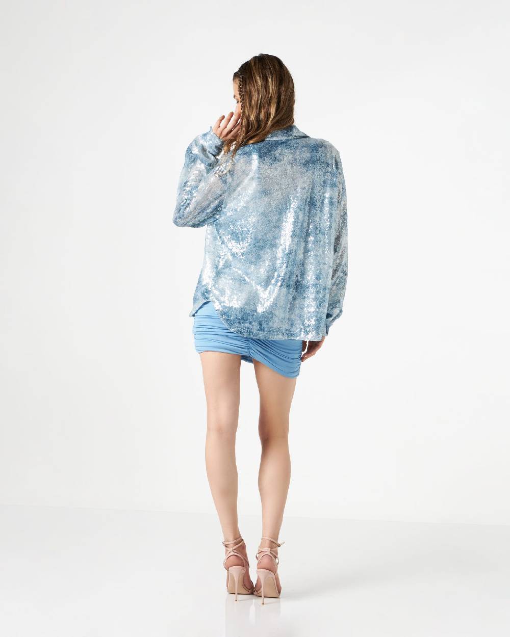 Le Twins Daniela Paillettes Jeans Celeste