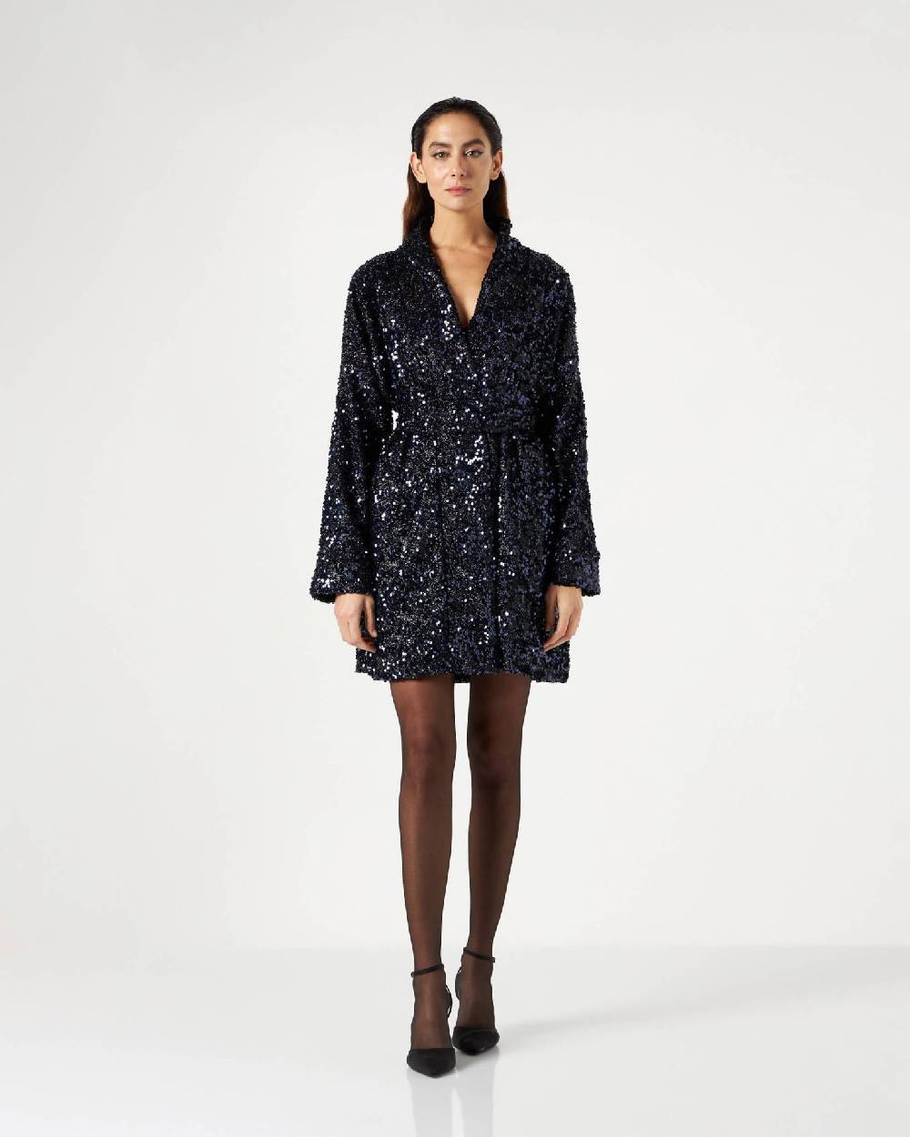 Le Twins Emma Paillettes Lurex Blu