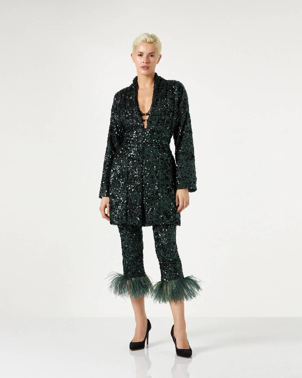 Le Twins Emma Paillettes Lurex Verde