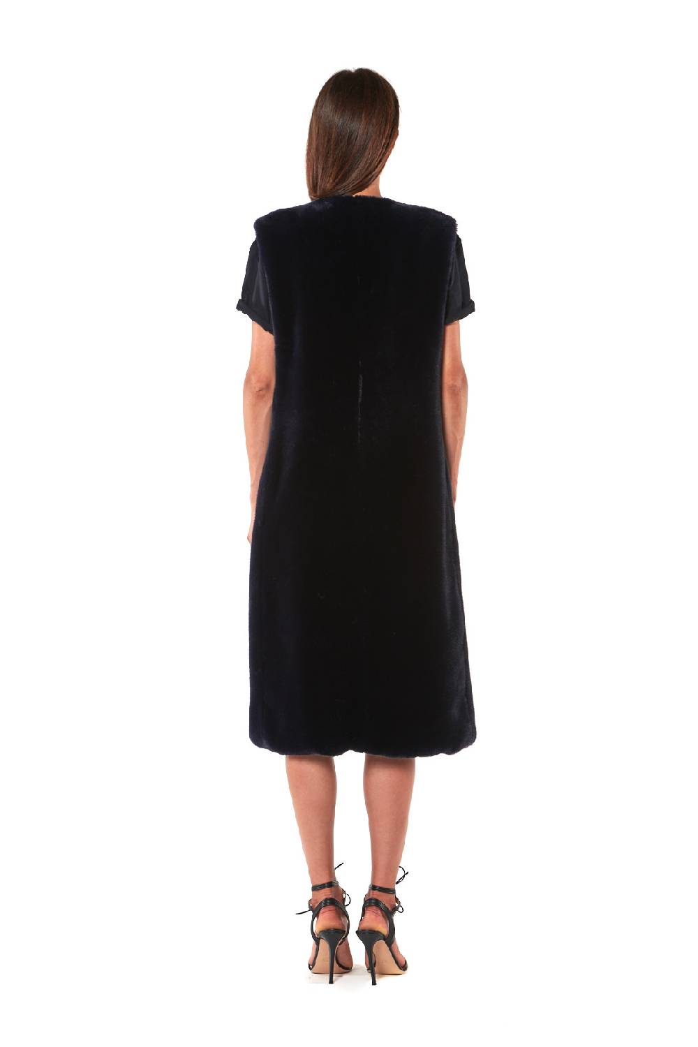 Le Twins GILET ECOPELLICCIA DOPPIO PETTO LUNGO