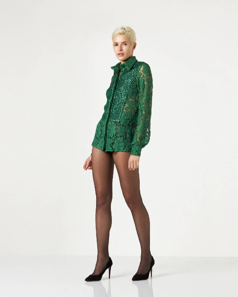 Le Twins Marsala Pizzo E Paillettes Verde