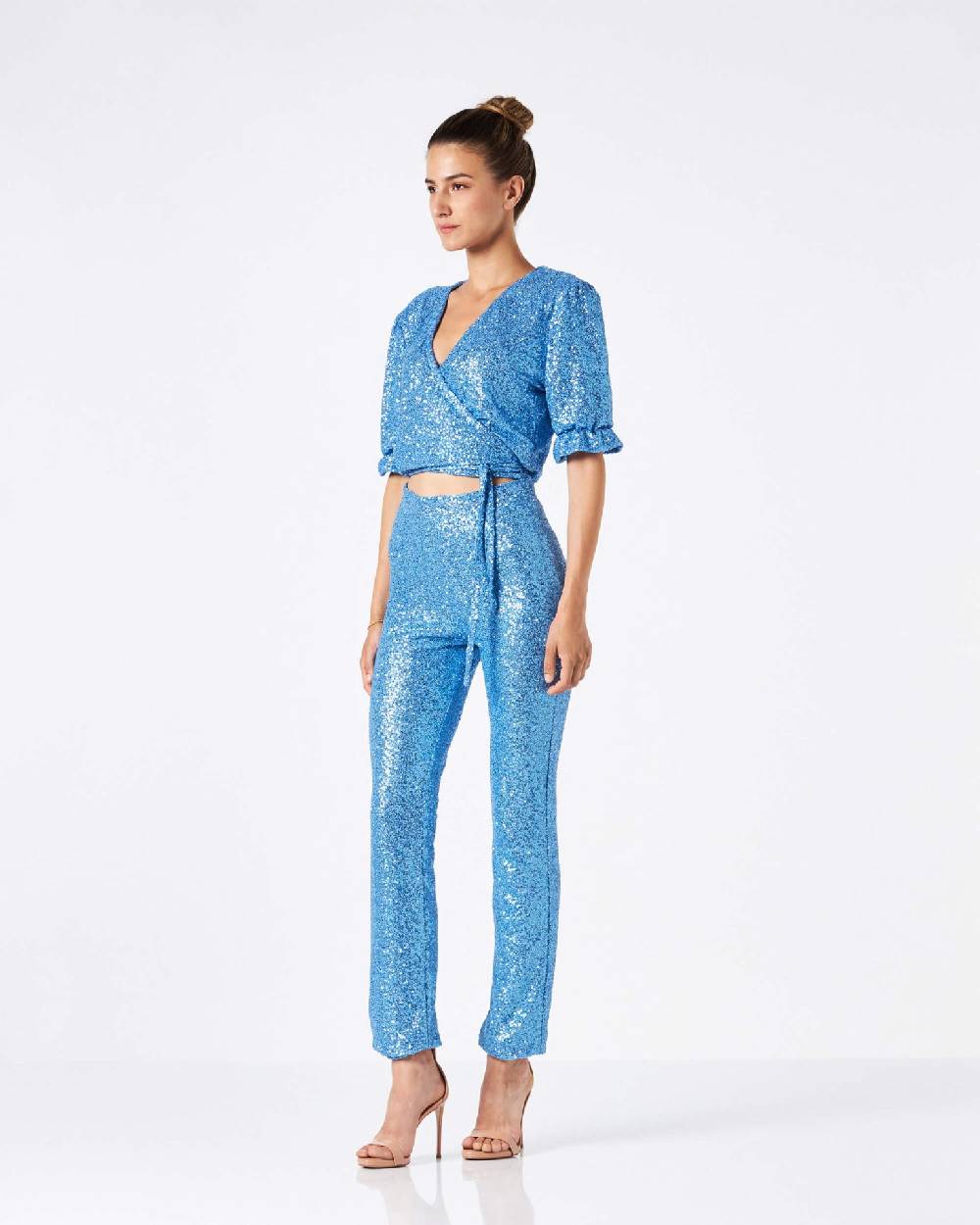 Le Twins Matilde Incrocio Paillettes Celeste