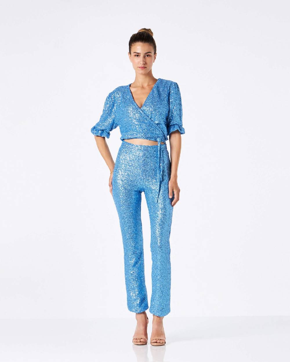 Le Twins Matilde Incrocio Paillettes Celeste