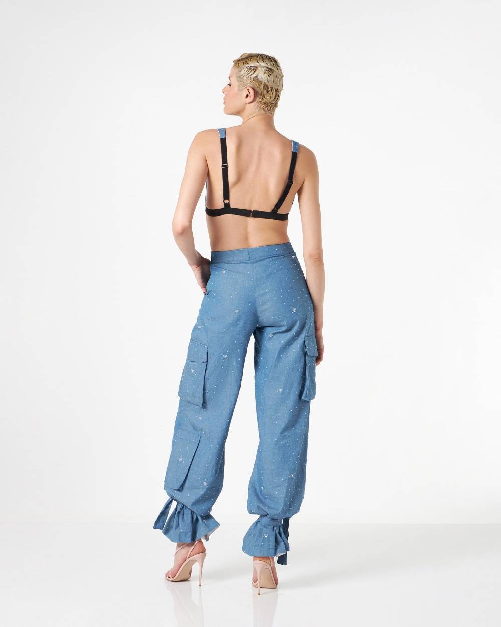 Le Twins Pamela Chambray Strass Celeste