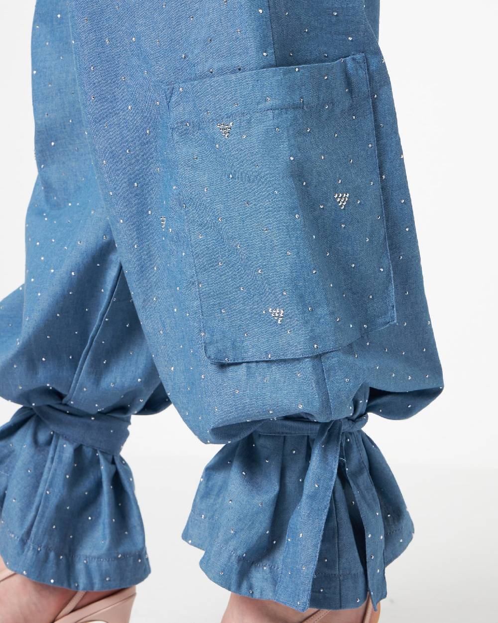 Le Twins Pamela Chambray Strass Celeste