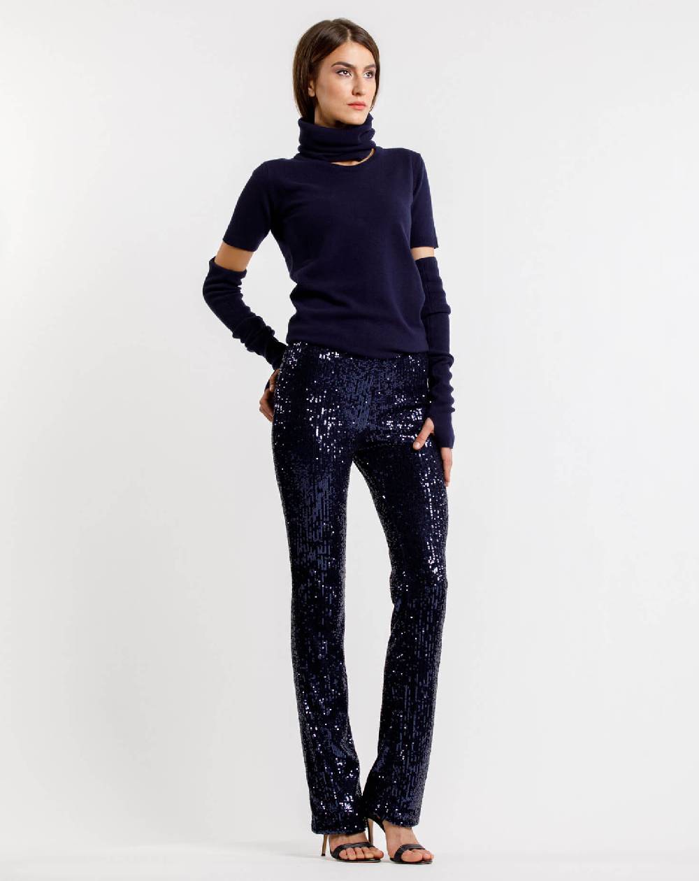 Le Twins Pantalone Raffaella – Paillettes Blu