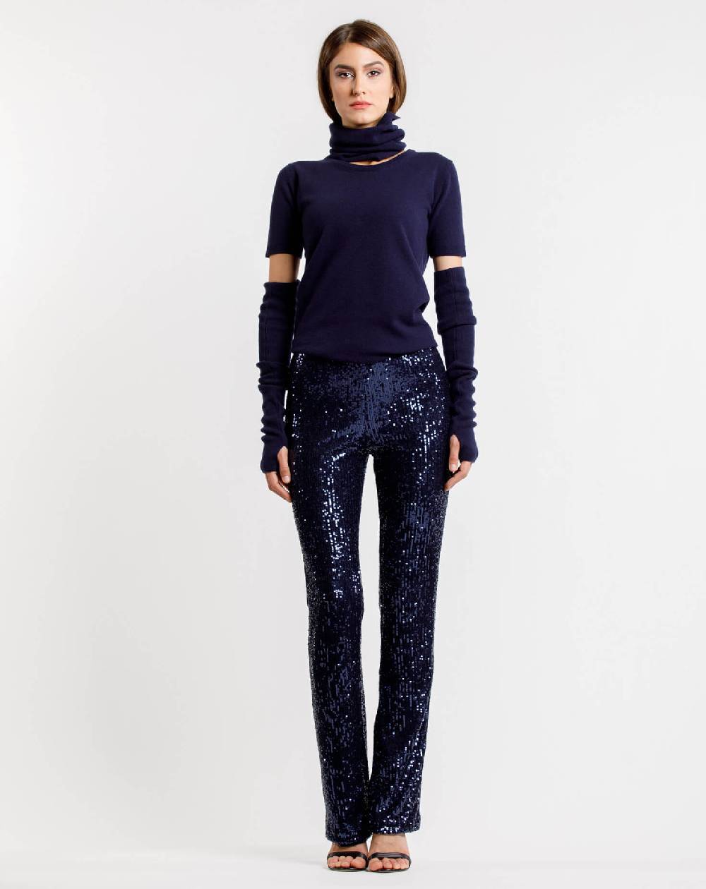 Le Twins Pantalone Raffaella – Paillettes Blu