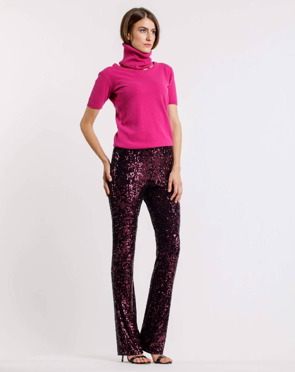 Le Twins Pantalone Raffaella – Paillettes – Bordeaux
