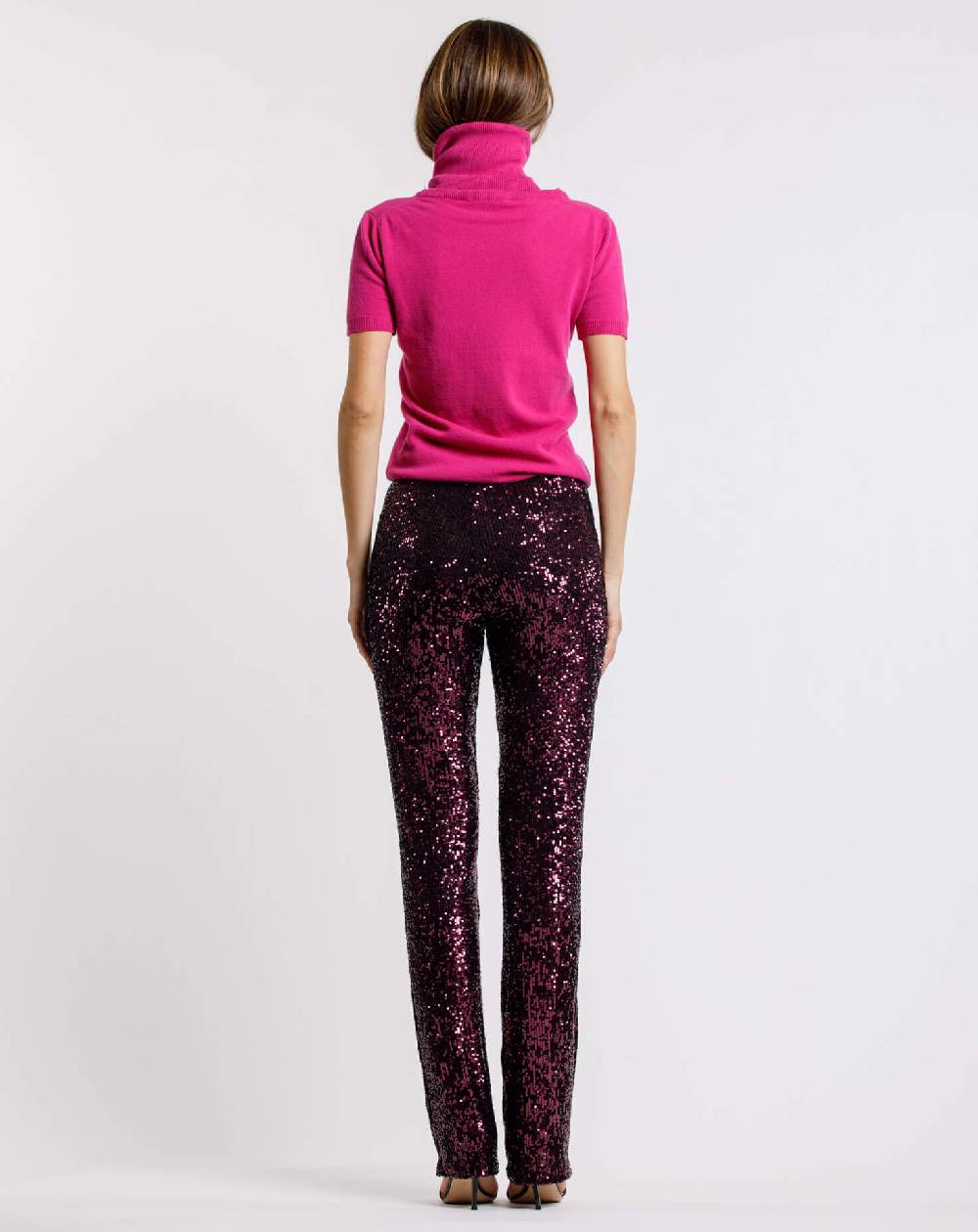 Le Twins Pantalone Raffaella – Paillettes – Bordeaux