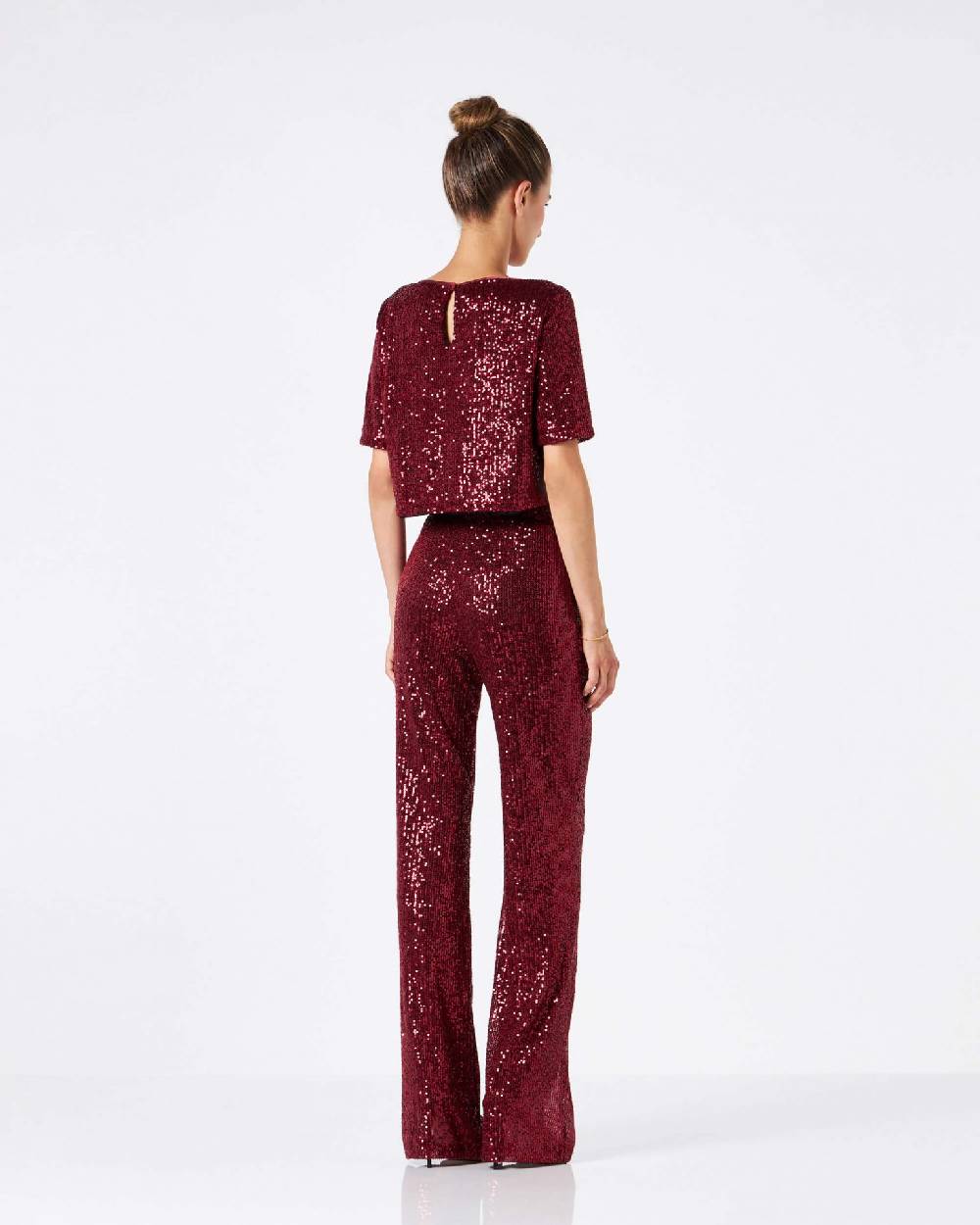 Le Twins Pantalone Raffaella – Paillettes Bordeaux