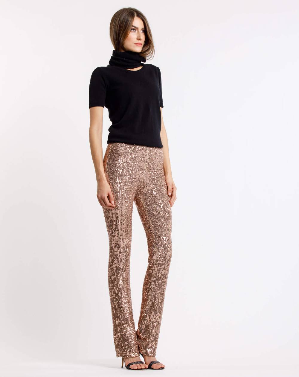 Le Twins Pantalone Raffaella – Paillettes Oro