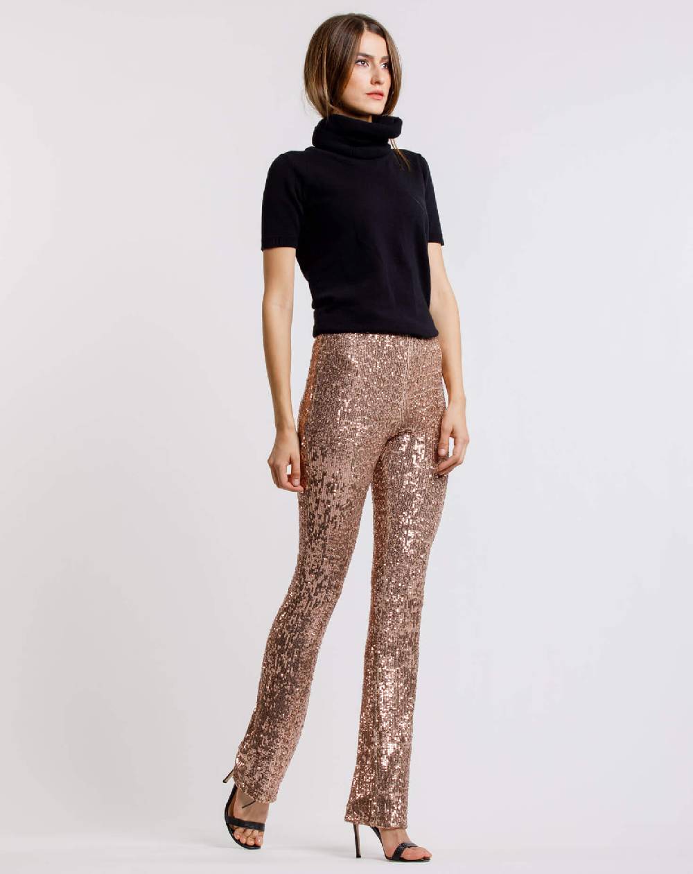 Le Twins Pantalone Raffaella – Paillettes Oro