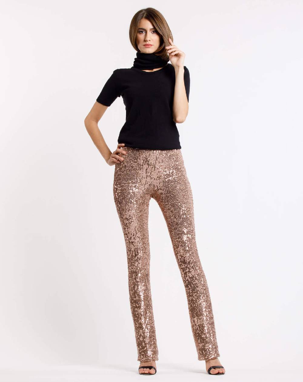 Le Twins Pantalone Raffaella – Paillettes Oro
