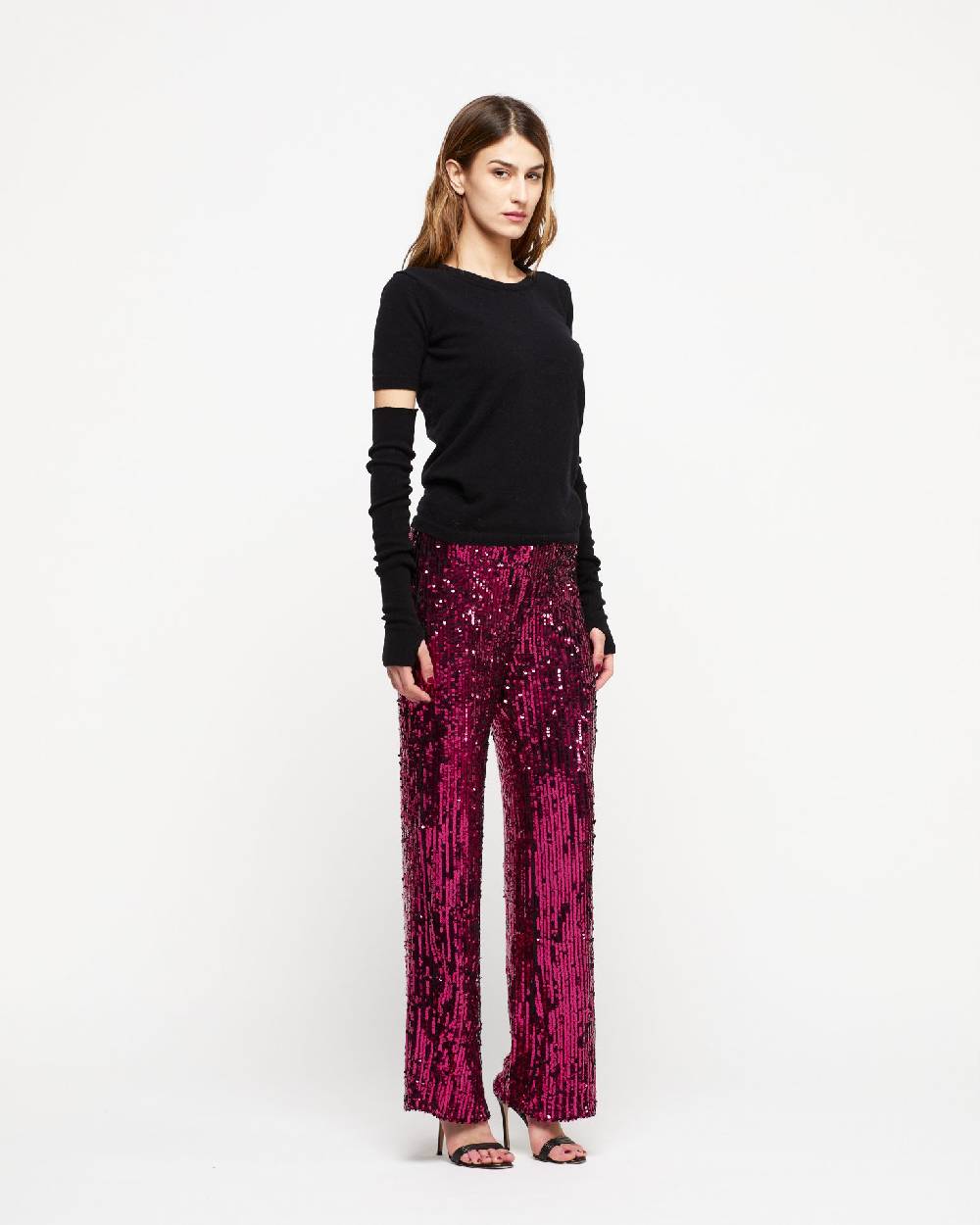 Le Twins Pantalone Raffy- Paillettes Fucsia