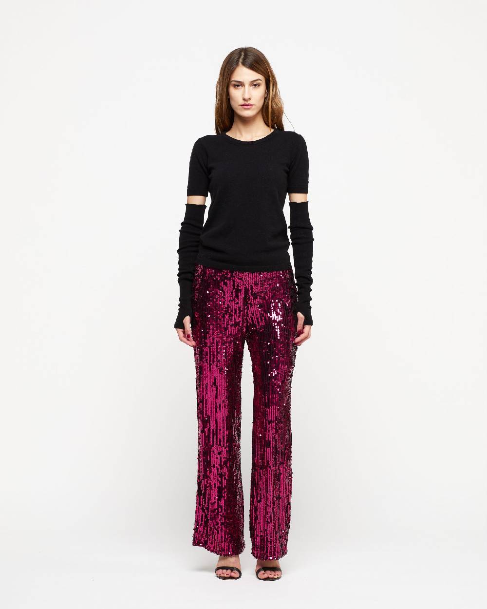 Le Twins Pantalone Raffy- Paillettes Fucsia