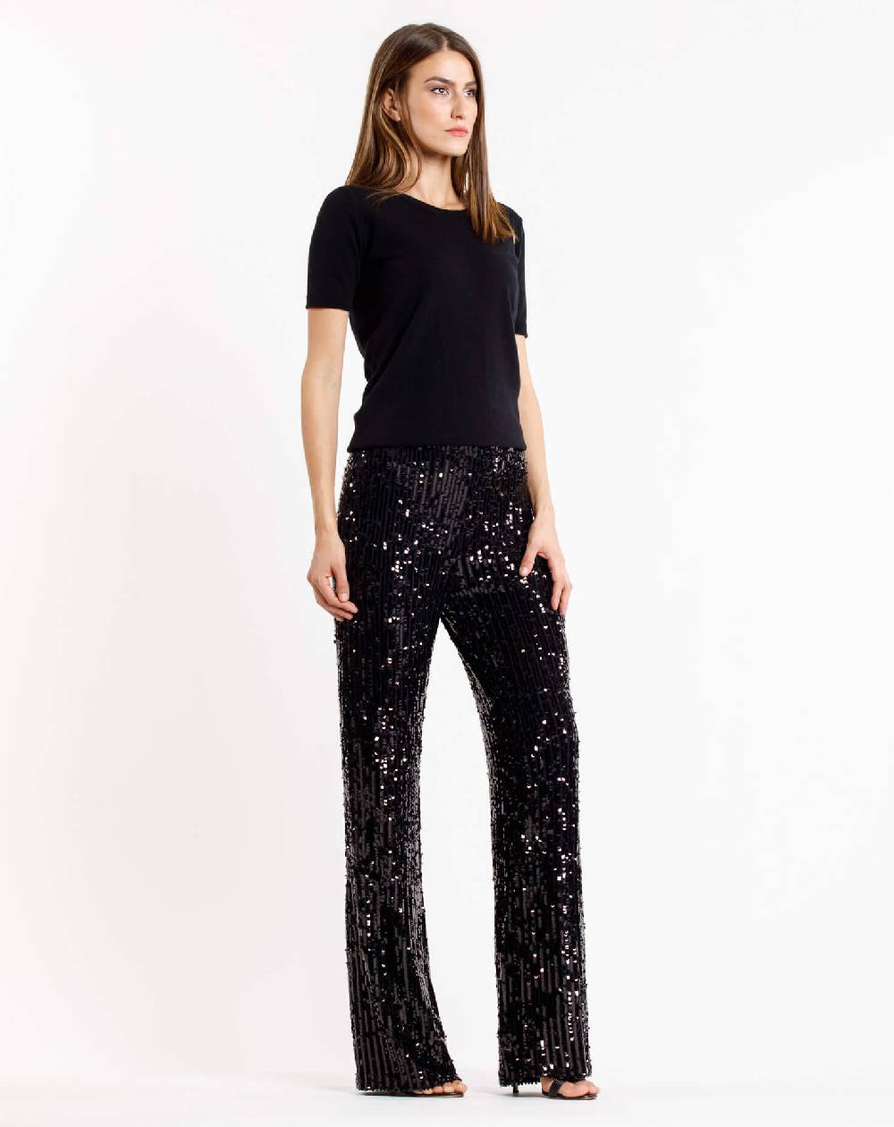 Le Twins Pantalone Raffy – Paillettes Nero