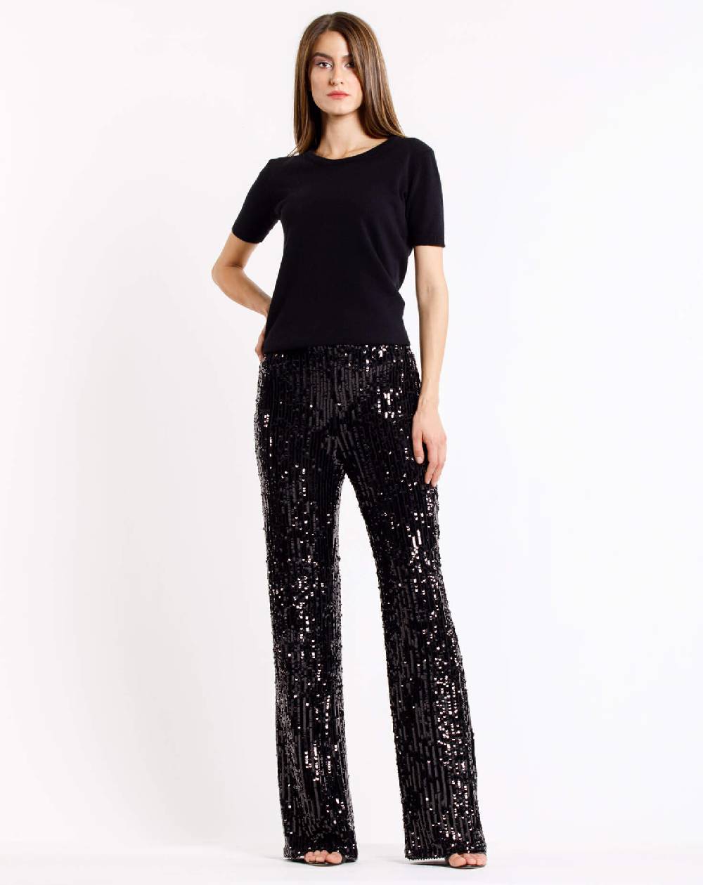 Le Twins Pantalone Raffy – Paillettes Nero