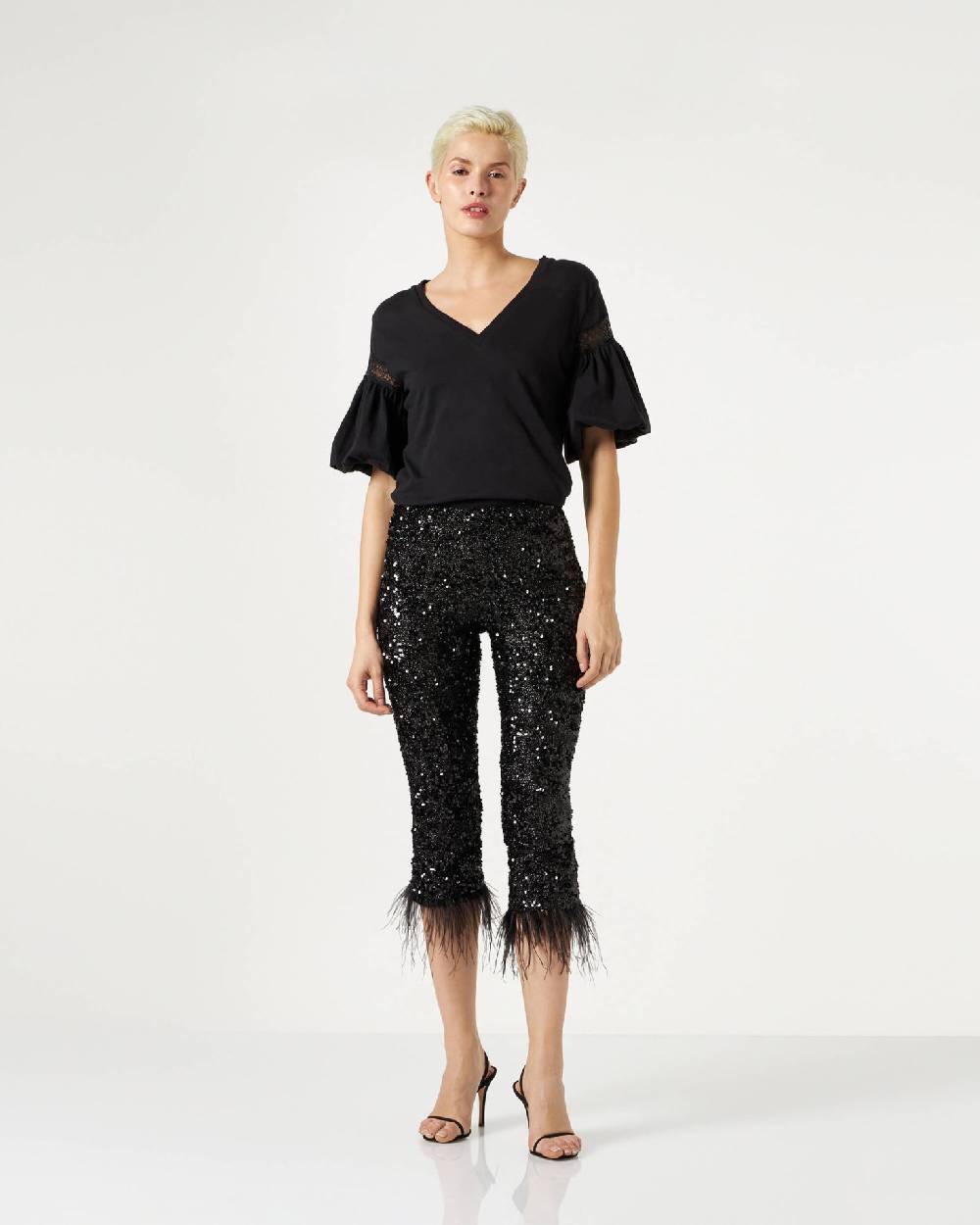 Le Twins Savy Paillettes Lurex Nero