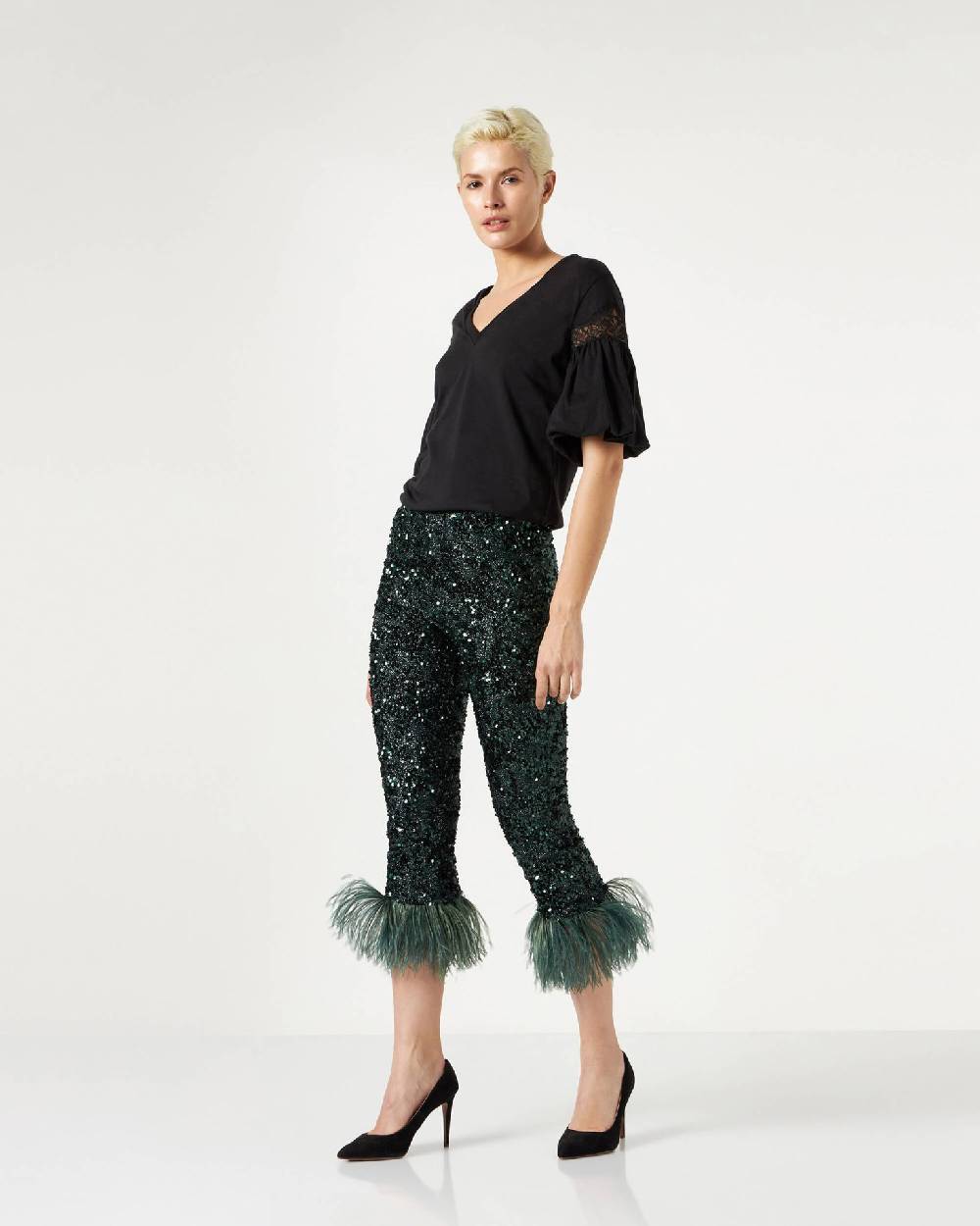 Le Twins Savy Paillettes Lurex Verde