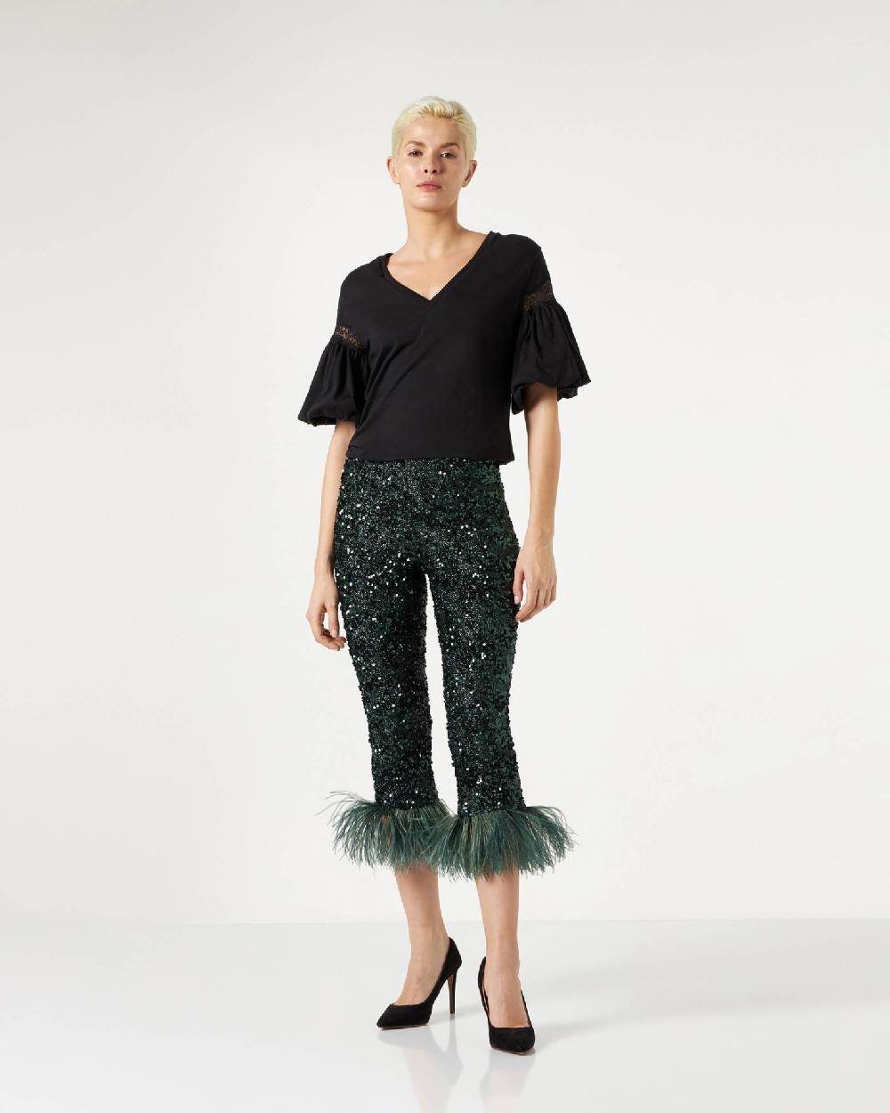 Le Twins Savy Paillettes Lurex Verde