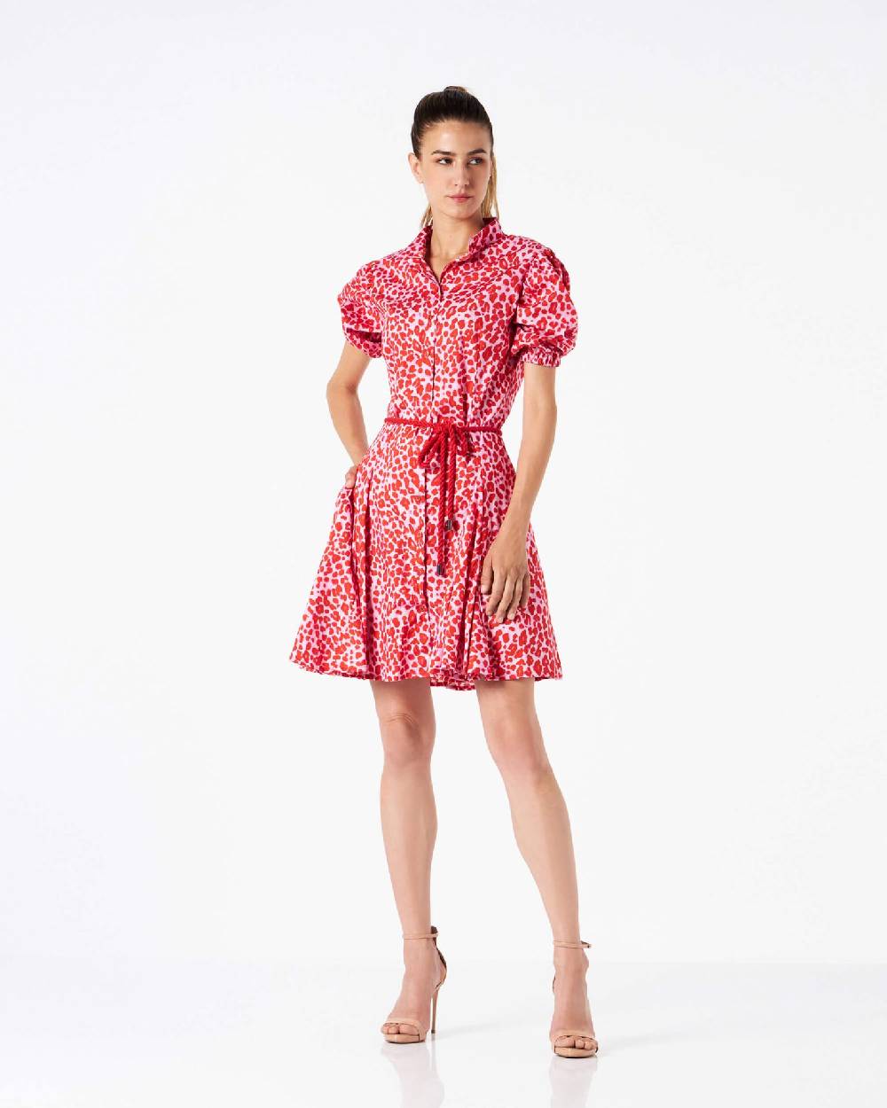 Le Twins Sofy Animalier Rosso con Cintura