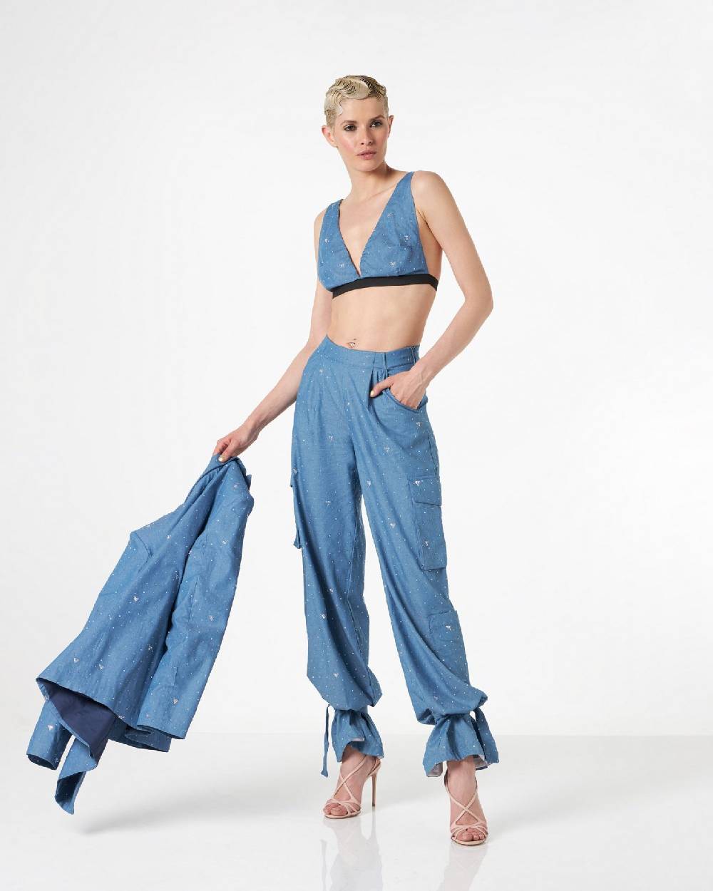 Le Twins Virgy Paillettes Strass celeste