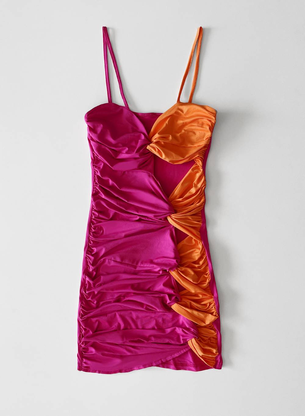 Le Volière BETHANY Vestito Elasticizzato Fucsia E Arancione Con Fori