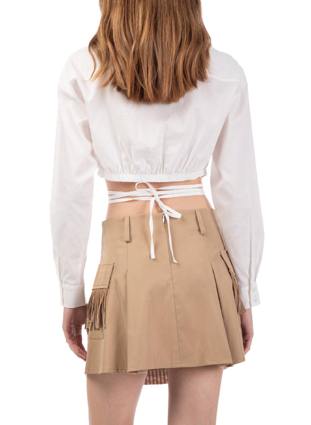 Le Volière Camicia In Popeline Bianca Cropped