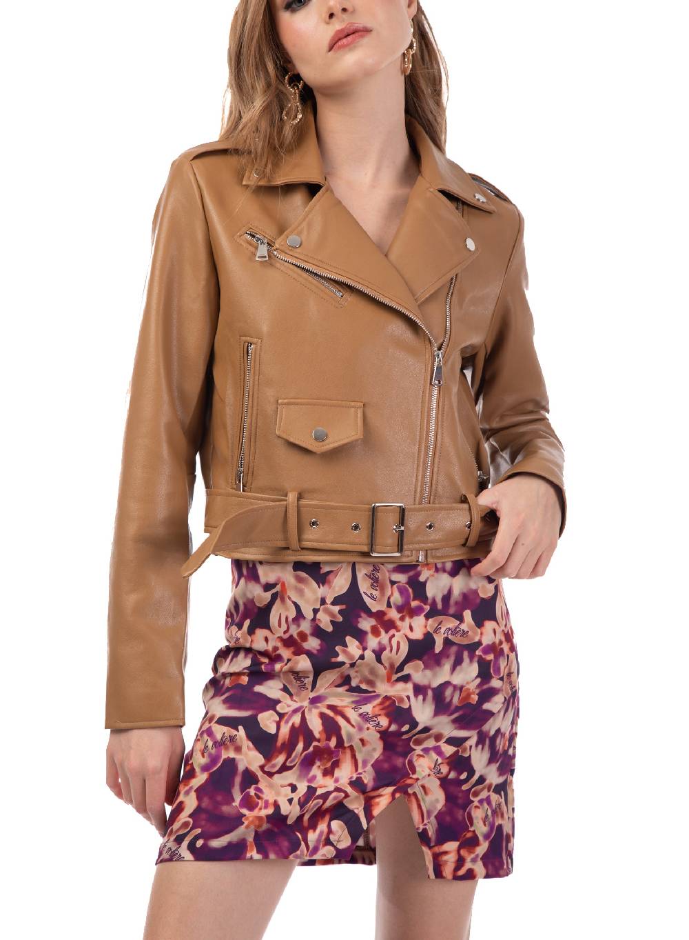 Le Volière Chiodo In Ecopelle Beige